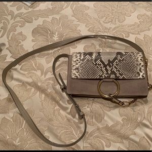 Chloe Natural Suede & Python small Faye bag